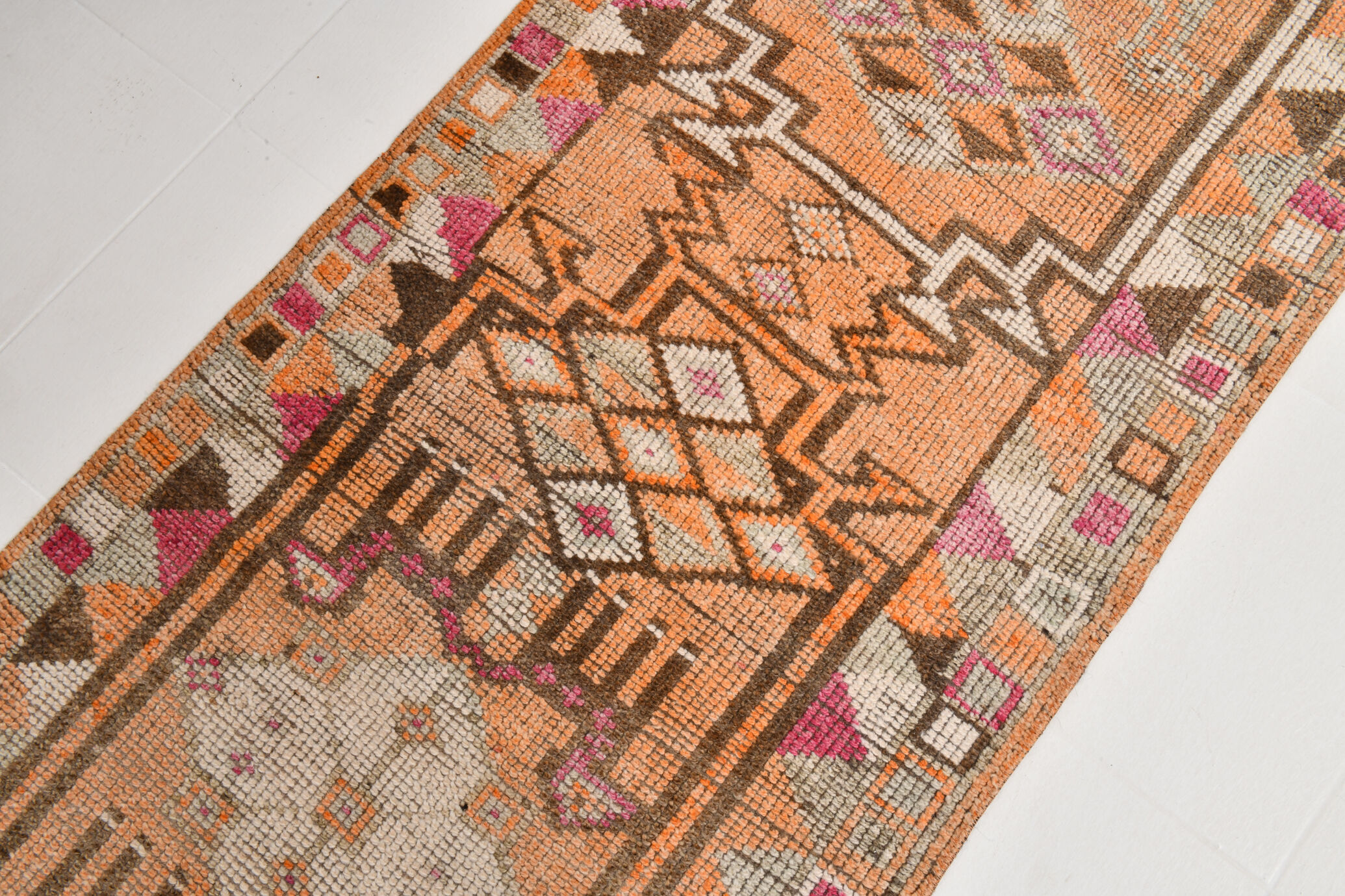 3x14 1960s Antique Vintage Runner Rug,84x427Cm