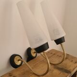 Pair of bobbin wall lights from the 50s and 60s