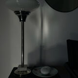 Art Deco table lamp in oval glass