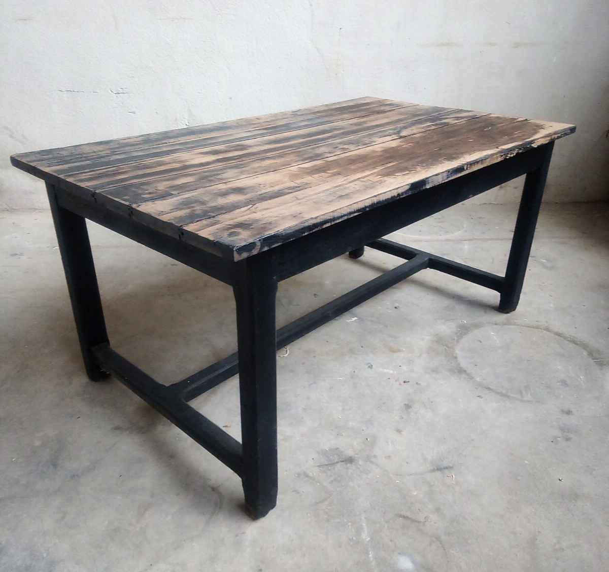 Patinated oak farm table
