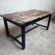 Patinated oak farm table