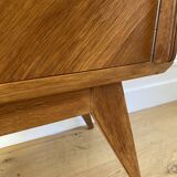 Vintage bedside table, 60s Scandinavian style compass feet