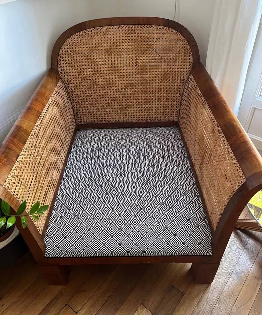 double caned armchair