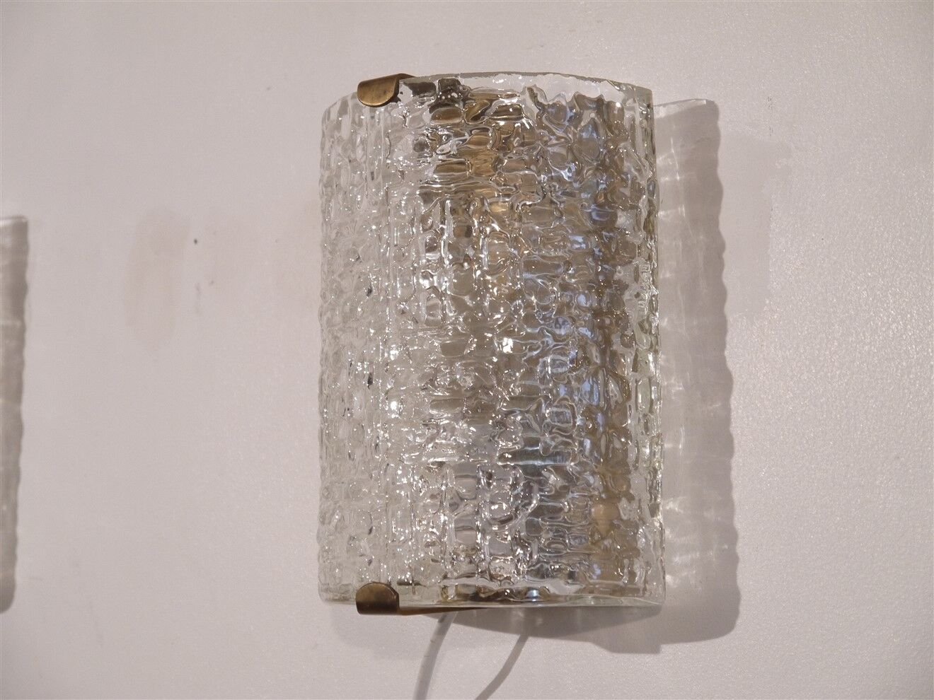 Pair of vintage Scandinavian glass sconces 1970
