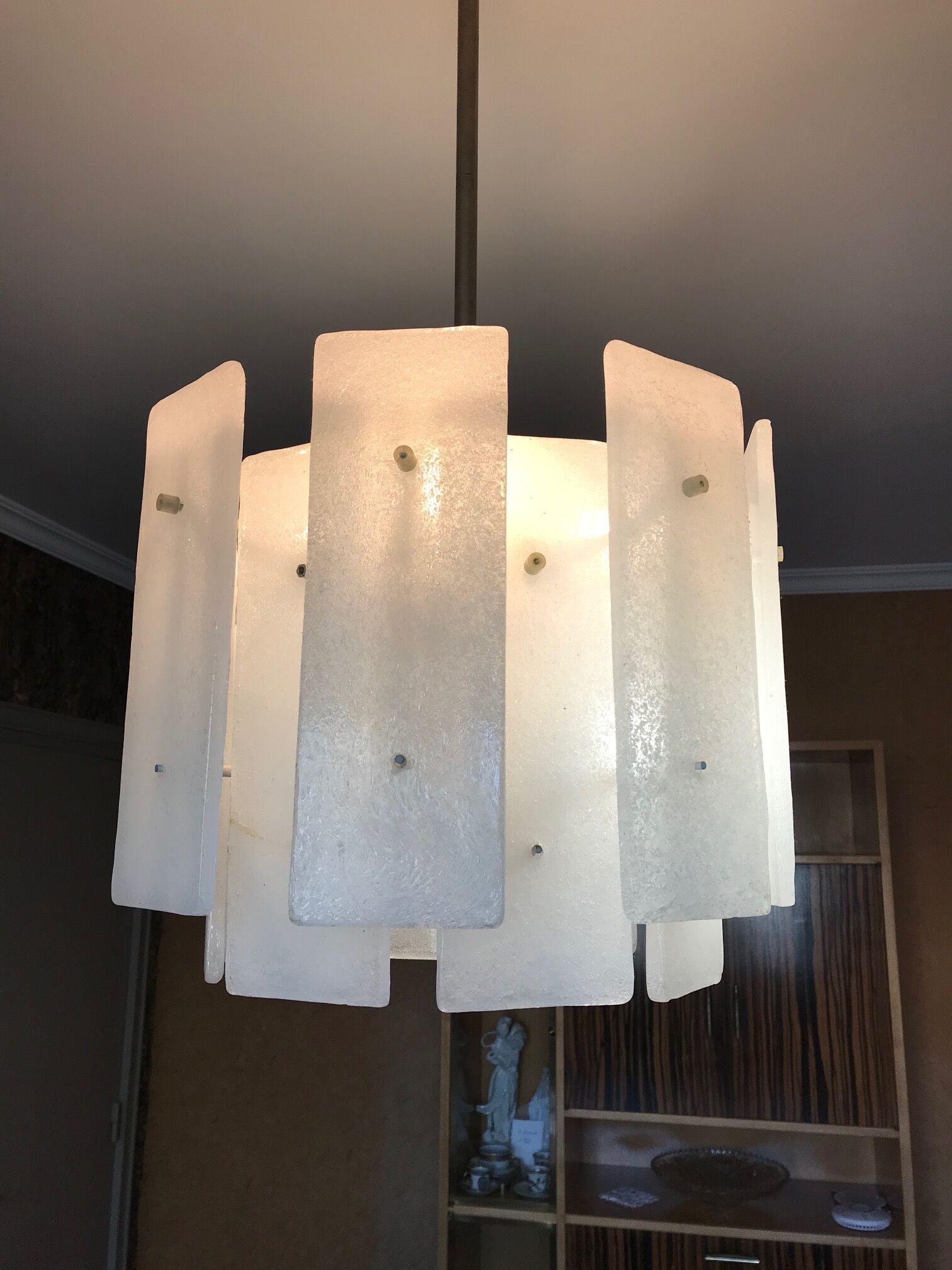 1960s glass slat chandelier