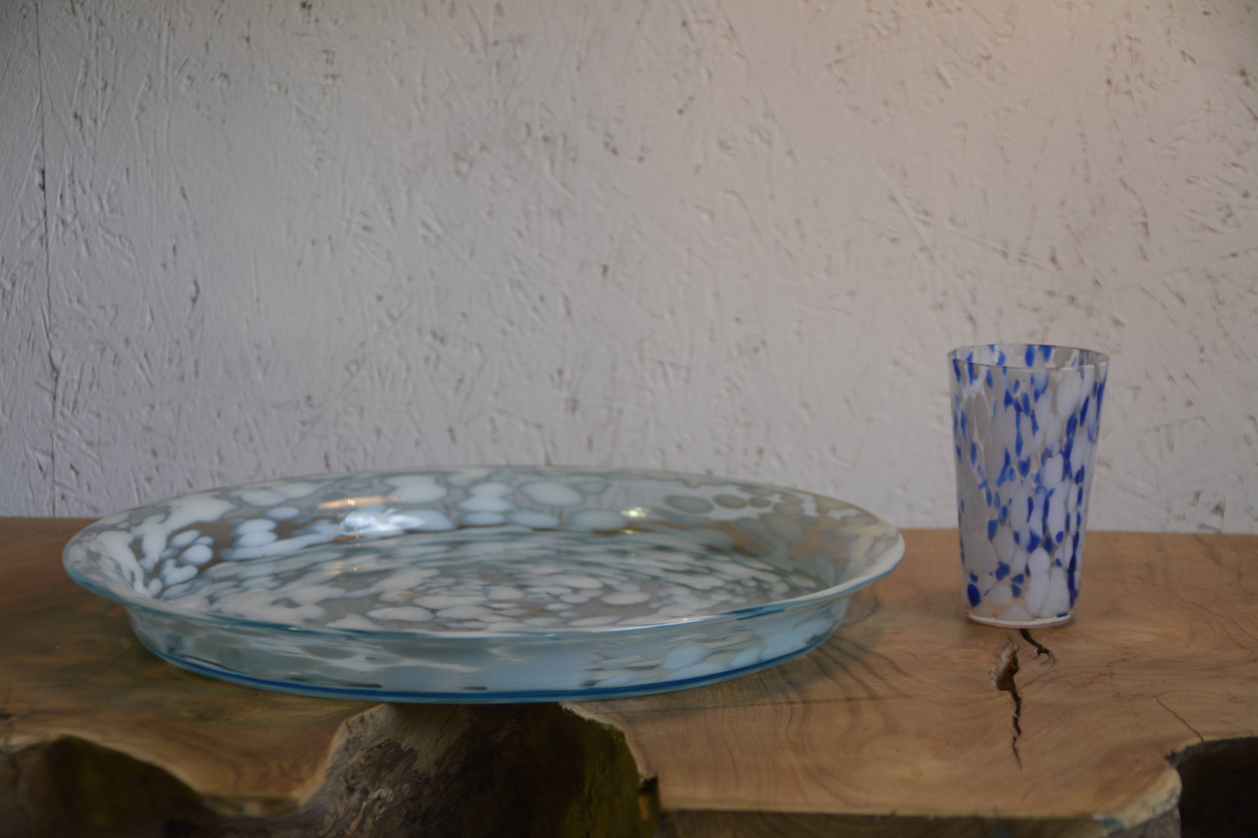 Blue glass top