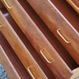Chest of drawers of the 50s in golden oak compass feet 4 drawers