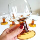 70's Amber Wine Glasses