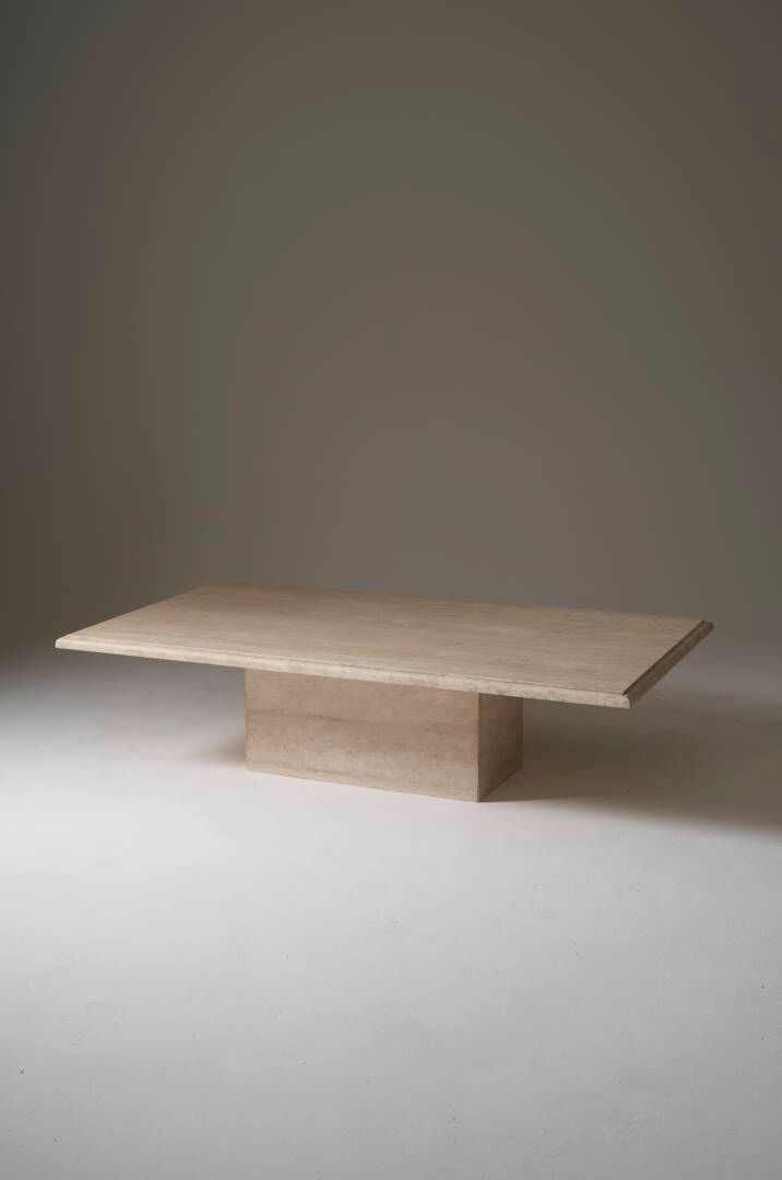 Table basse en travertin vintage 1980