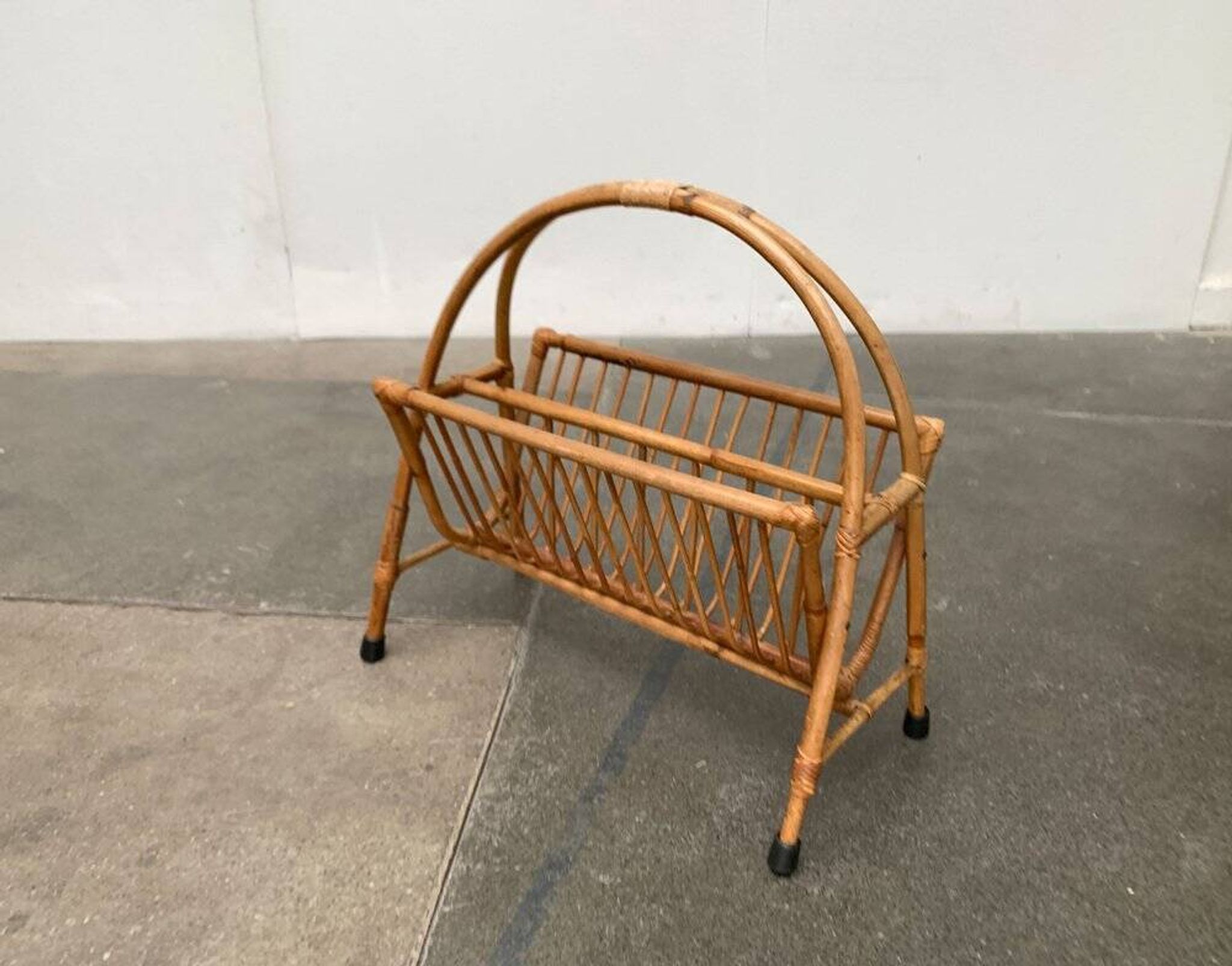 Mid-century bamboo magazine rack, 1960s