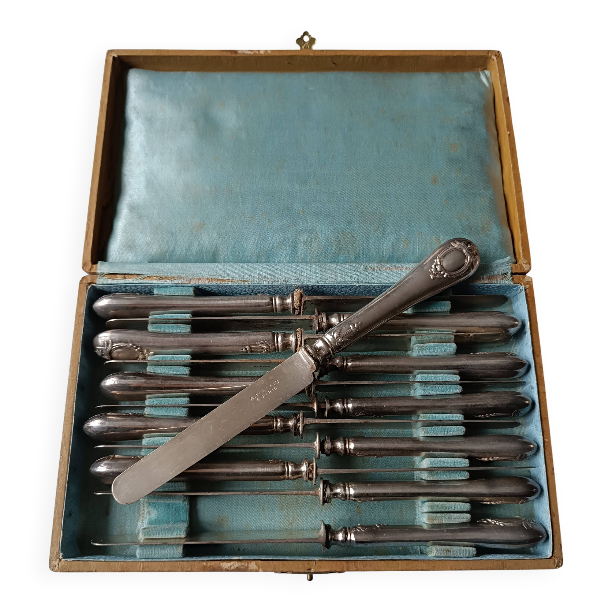 Cutlery set 12 knives Silver-plated metal Armand Frenais Silverware