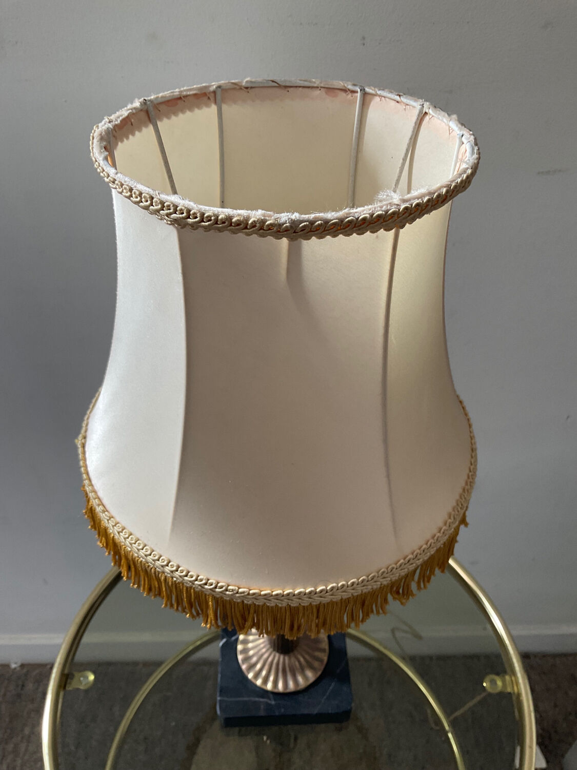 Lampe vintage en marbre et métal doré