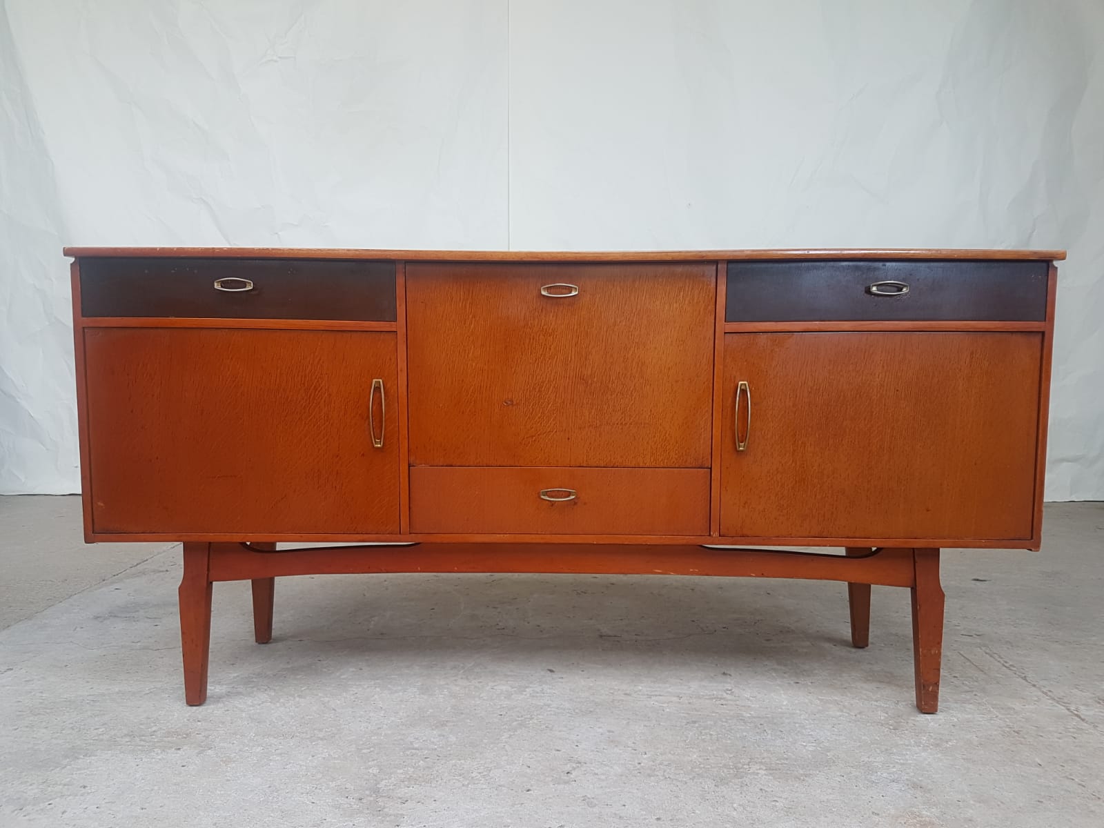 Vtg Mid Century 50s Sideboard Cocktail Drinks Cabinet Italian Design Retro