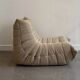 Togo armchair in beige Cotelet velvet by Michel Ducaroy