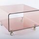 Small coffee table or end table in smoked plexiglass, 1970s