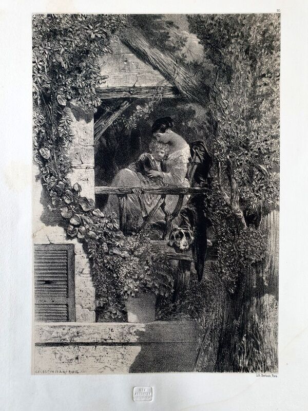 Lithograph in black - By Berlauts, Paris