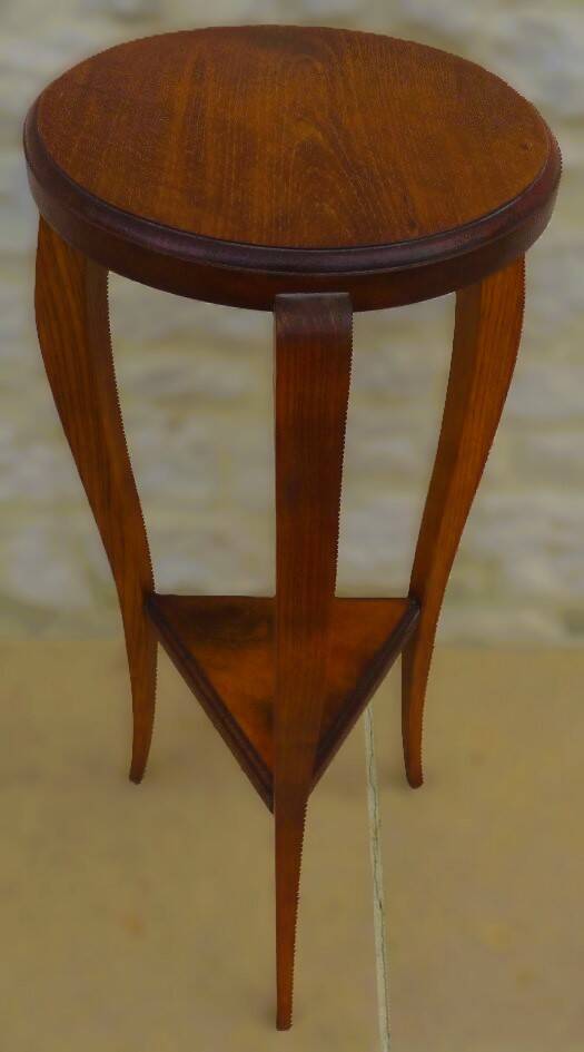 Art deco style pedestal table in beech wood