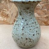 Ancien vase migeon la borne grès beige mouchetée vintage