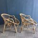Paire de fauteuils rotin année 60