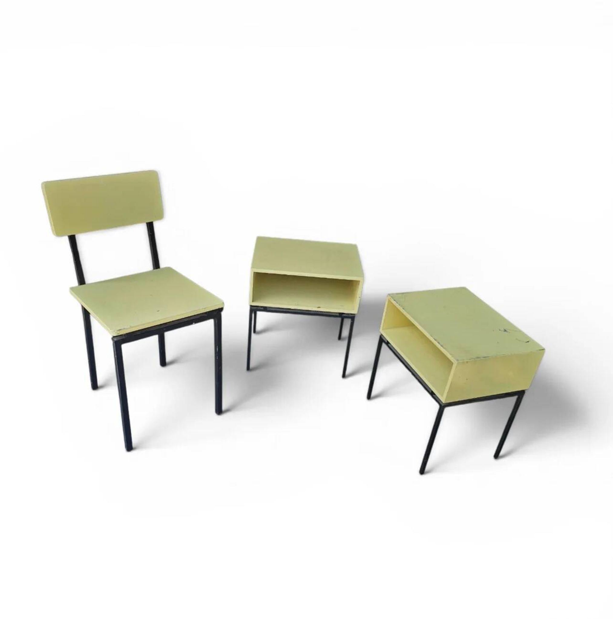 2 x nightstand / matching chair by Kuperus / model Horatio / 1960s