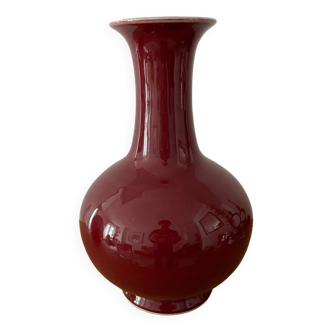 Vase chinois sang de bœuf ancien 33cm