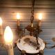 Exceptional bronze chandelier with 6 lights in Louis XIII style, in working condition - 7.5 kg