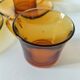 5 vintage amber Duralex cups and saucers