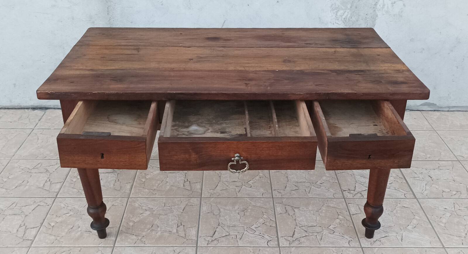 19th-century walnut table