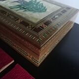 Pretty box with 6 under inlaid and mother-of-pearl glassesLebanon