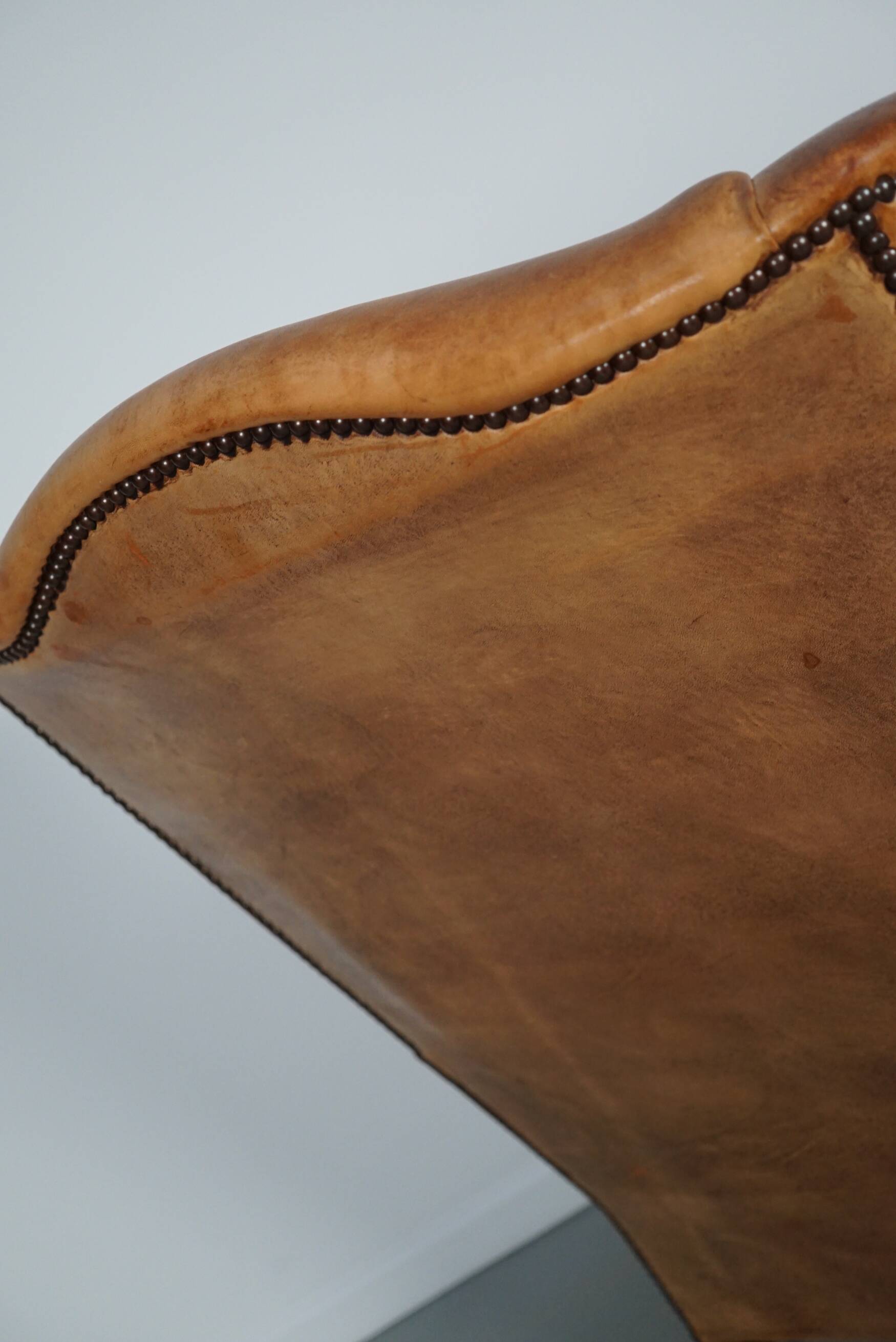 Vintage Dutch cognac coloured leather club chair