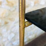 Vintage side table in brass and smoked glass, 1960