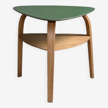 Hugues Steiner bow wood double top tripod coffee table