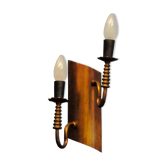 Two-arm copper wall lamp