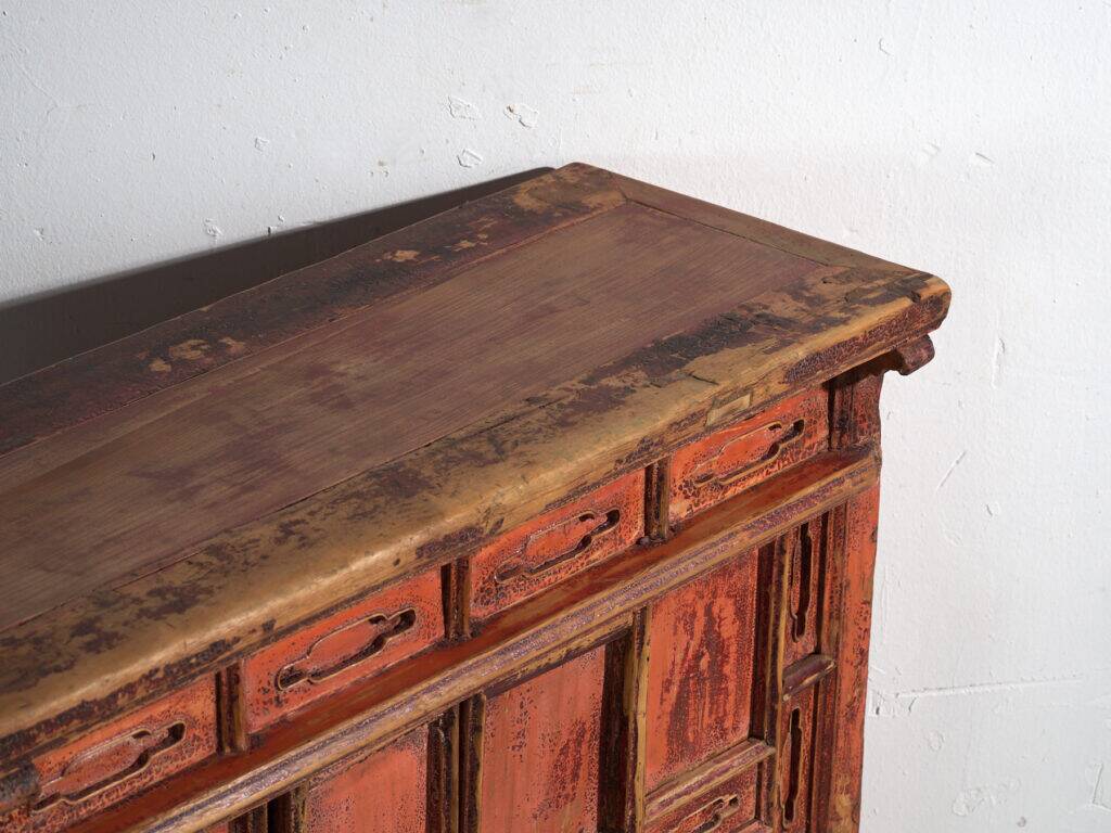 Shanxi buffet in original red paint with four drawers – China, circa 1930