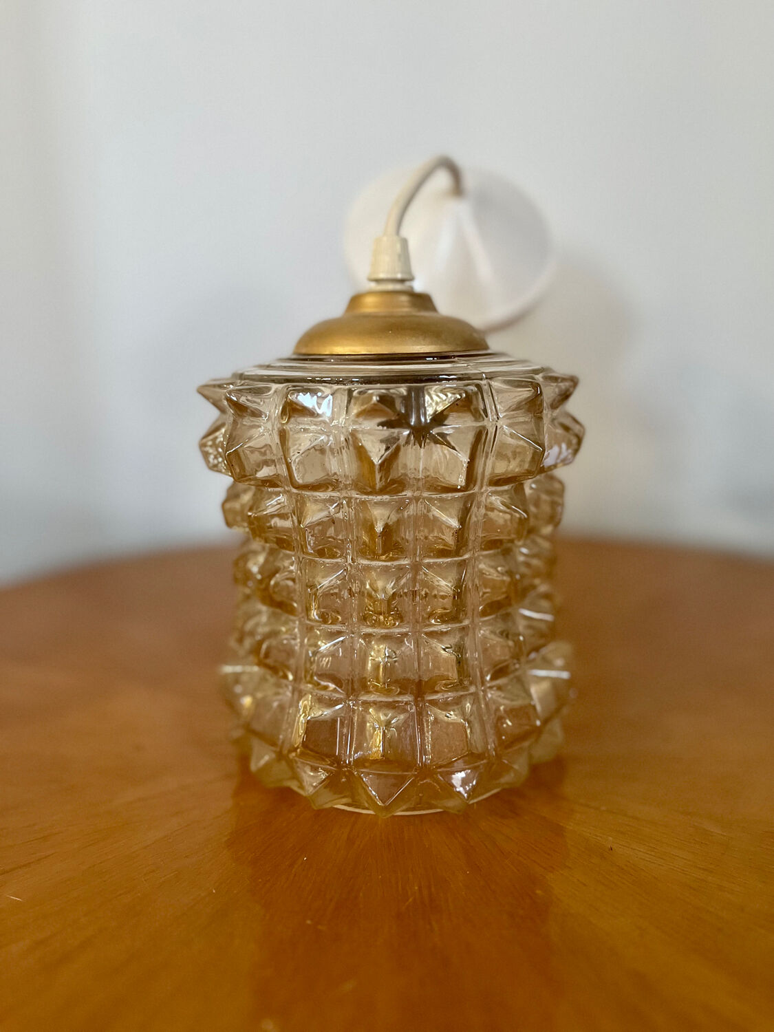 Vintage glass pendant light 1970