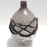 Lilac and Black Iridescent Murano Glass Vase by Sergio Costantini, Italy 19