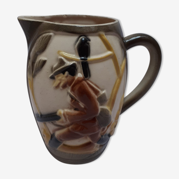 Hunter earthenware pitcher