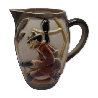 Hunter earthenware pitcher