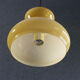 Old yellow glass suspension, mounted with new cable and new socket - circa 1950