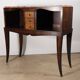 Vintage wooden and marble console table – classic style curved legs, 1950s