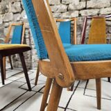 Set of 5 vintage spindle foot bistro chairs 1960"