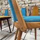 Set of 5 vintage spindle foot bistro chairs 1960"
