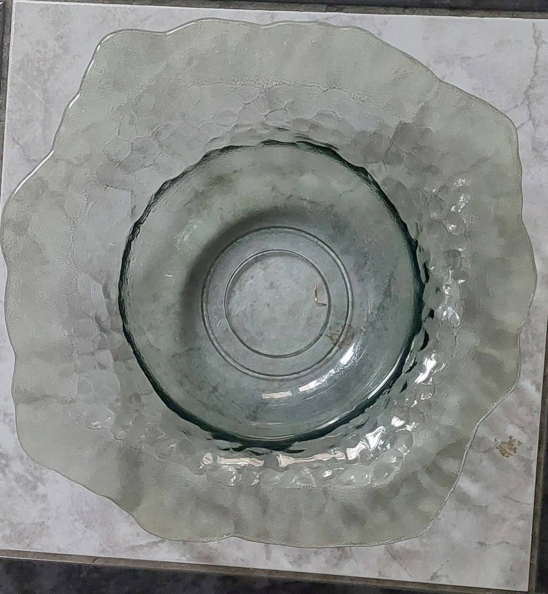 Large smoked glass plate