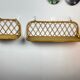 Pair of vintage rattan wall shelves 70s