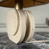 Brutalist Travertine Table Lamp Circa 1980