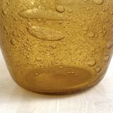 Champagne bucket from the Biot glassworks in ochre-colored blown glass