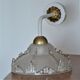 Art Nouveau glass wall lamp - white and gold finishes