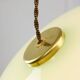 Mid-Century Italian Brass and Green Glass Pendant Lamp