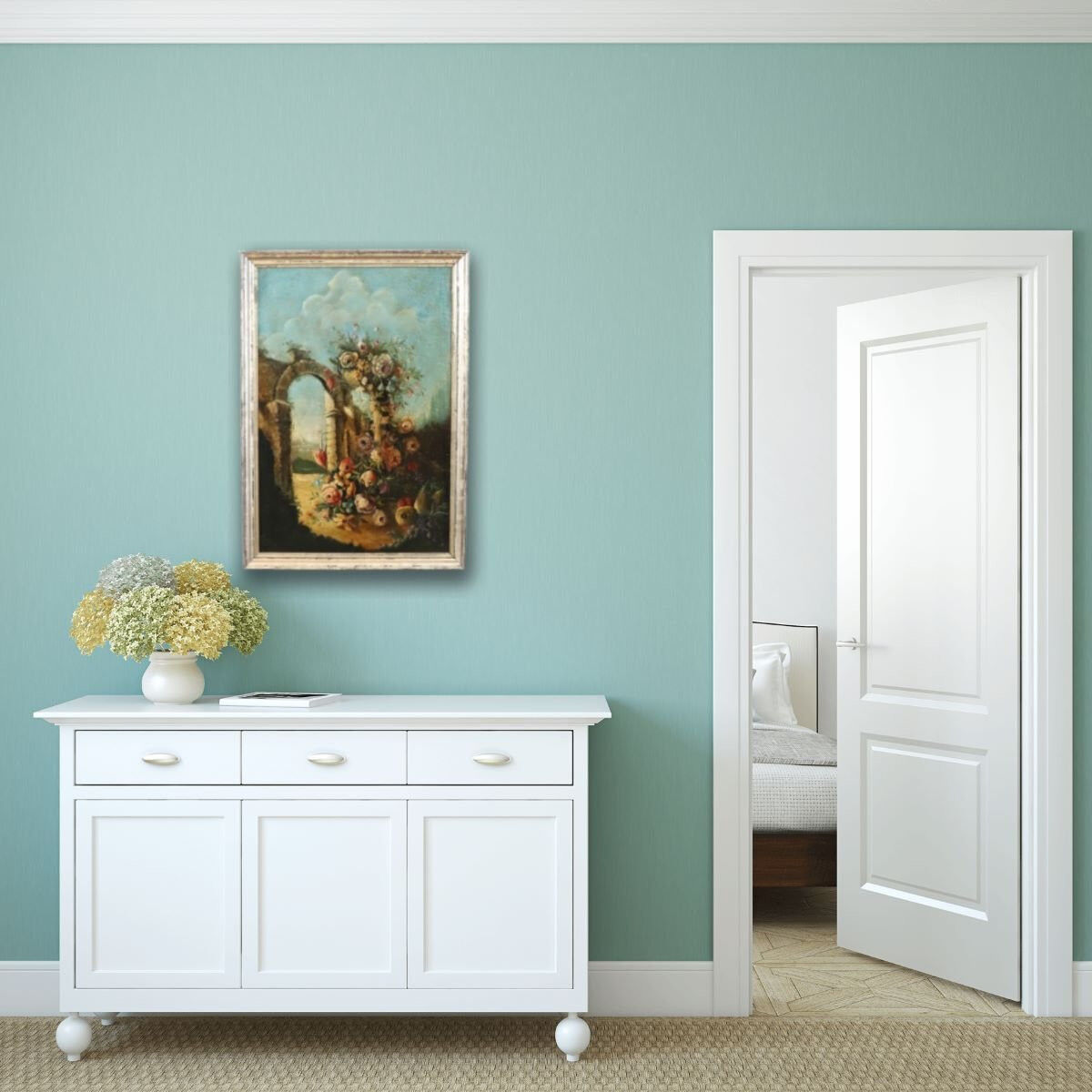 Nature morte antique, huile sur toile, Italie, 19e siècle