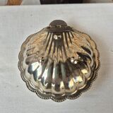 Silver-plated shell butter dish